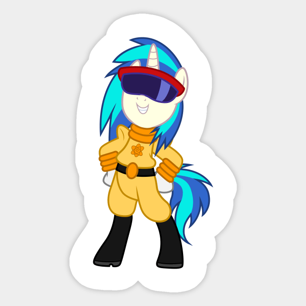 Vinyl Scratch as Powerline Sticker by CloudyGlow